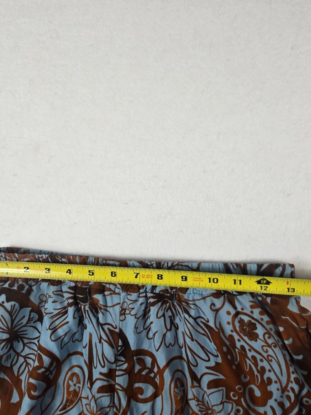 Floral Paisley Wide-Leg Pants Brown/Blue Made in Italy Size M 100% VIscose - Picture 9 of 11